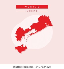 Venice blank detailed outline map set - vector version