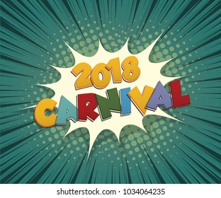 Venice, Brasil speech bubble festive party poster. Vintage color type vector illustration. Carnival vintage poster pop art comic text. Comic book vintage retro font. Cartoon festival text.