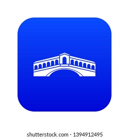 Venice bridge icon digital blue for any design isolated on white vector illustration