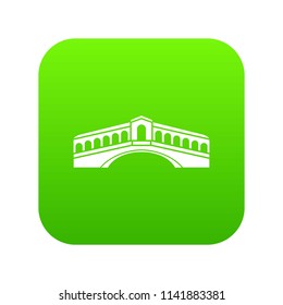 Venice bridge icon digital green for any design isolated on white vector illustration
