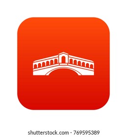 Venice bridge icon digital red for any design isolated on white vector illustration