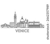 Venice city skyline vector on white background
Vector line city skyline