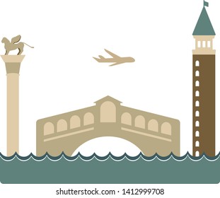 Venice geometric illustration isolated on background