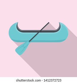 Venice gondola icon. Flat illustration of venice gondola vector icon for web design