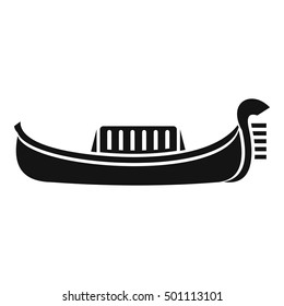 Icono de góndola de Venecia. Icono vectorial de góndola. Signo negro Gondolier para web y digital