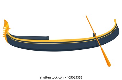 Venice Gondola Vector Illustration Isolated On A White Background 