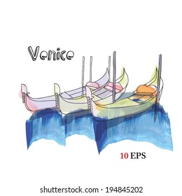 Venice, gondolas