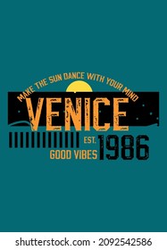 venice good vibes,t-shirt design fashion vector