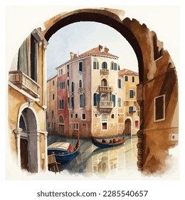 Venice Grand Canal in Italy vector illustration eps 10. Good for poster, gift, package, cover, books, notebooks, billboard, print, boxing, T-shirt design