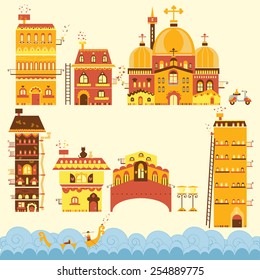 Venice Illustration set,  vector Art