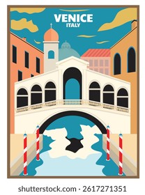 Venice Italia poster retro and vintage style