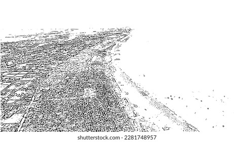 Venice, Italy. Beaches of Punta Sabbioni. Cavallino-Treporti. Clear sunny weather, Aerial View  