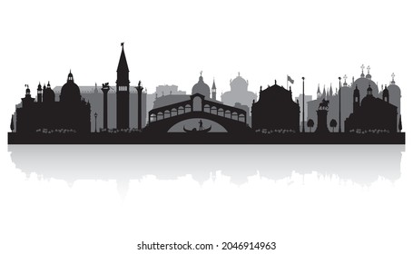 Venice Italy city skyline vector silhouette illustration