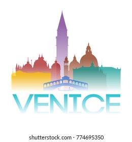 Venice Italy Europe Icon Silhouette Gradient Design City Vector Art 