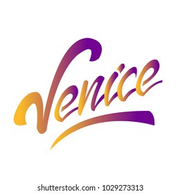 Venice, Italy Lettering logo vector type.