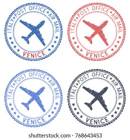 Venice, Italy postmarks. Vector illustration isolated on white background