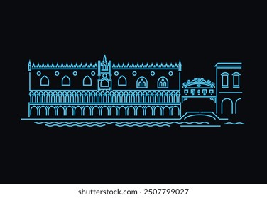 Venice Italy skyline vector illustration