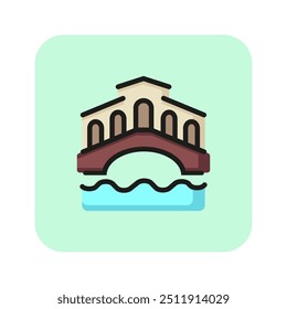 Venice line icon. Rialto Bridge, channel, Italy. Landmarks concept. Can be used for topics like Europe, tour, trip, sights