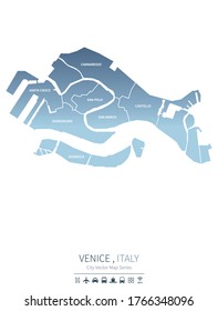 venice map. italy city vector map. 