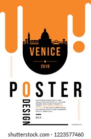 Venice Modern Poster Design with Vector Linear Skyline
