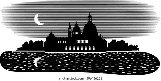 Venice, in a moonlit night.