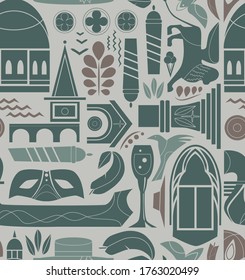 Venice pattern seamless design. Decoration textile and paper series