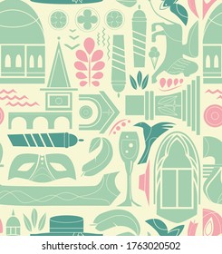 Venice pattern seamless design. Decoration textile and paper series