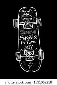 venice skate is pure joy,t-shirt design fashion vector illustration