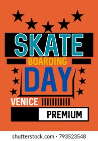 venice skateboarding,t-shirt print poster vector illustration