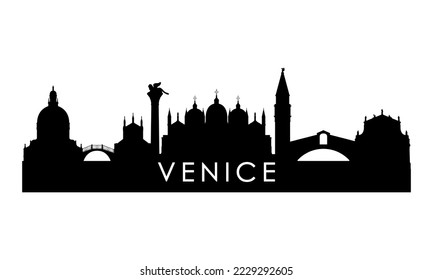 Venice skyline silhouette. Black Venice city design isolated on white background. 