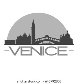 Venice Skyline Silhouette Skyline Stamp Vector City Design