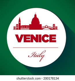 Venice Skyline with Typography Design