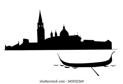 Venice Skyline with Typography Design