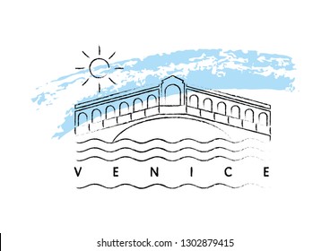 Venice symbol vector illustration and typography design 