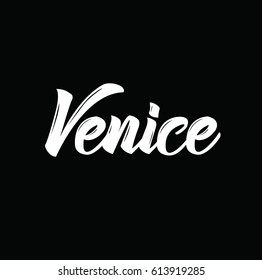 venice, text design. Vector calligraphy. Typography poster. Usable as background.