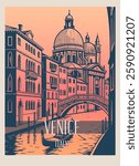 Venice. Travel or post card template.