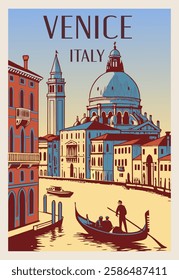 Venice. Travel or post card template.