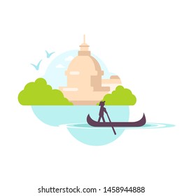 Venice, vector icon illustration on white background