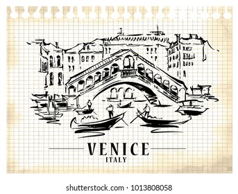 Venice vector illustration made in sketchy style.