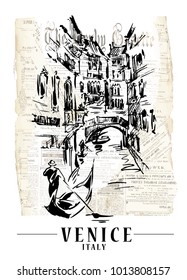 Venice vector illustration made in sketchy style.