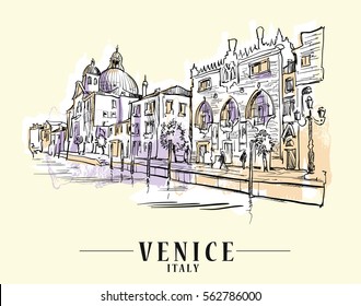 Venice vector illustration made in sketchy style.