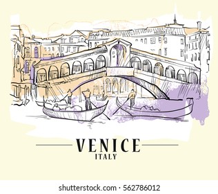 Venice vector illustration made in sketchy style.
