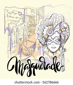 Venice vector illustration made in sketchy style.