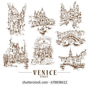 Venice vector illustration made in sketchy style.