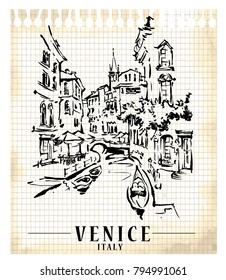 Venice vector illustration made in sketchy style.