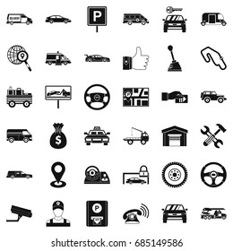 Venicle icons set, simple style