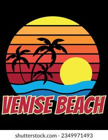 Venise Beach Funny Summer T-shirt Design