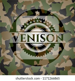 Venison on camouflaged pattern