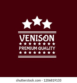 venison premium quality badge. premium quality package label. vintage stamp. designed for butcher shop