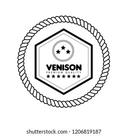 venison premium quality badge. premium quality package label. vintage stamp. designed for butcher shop